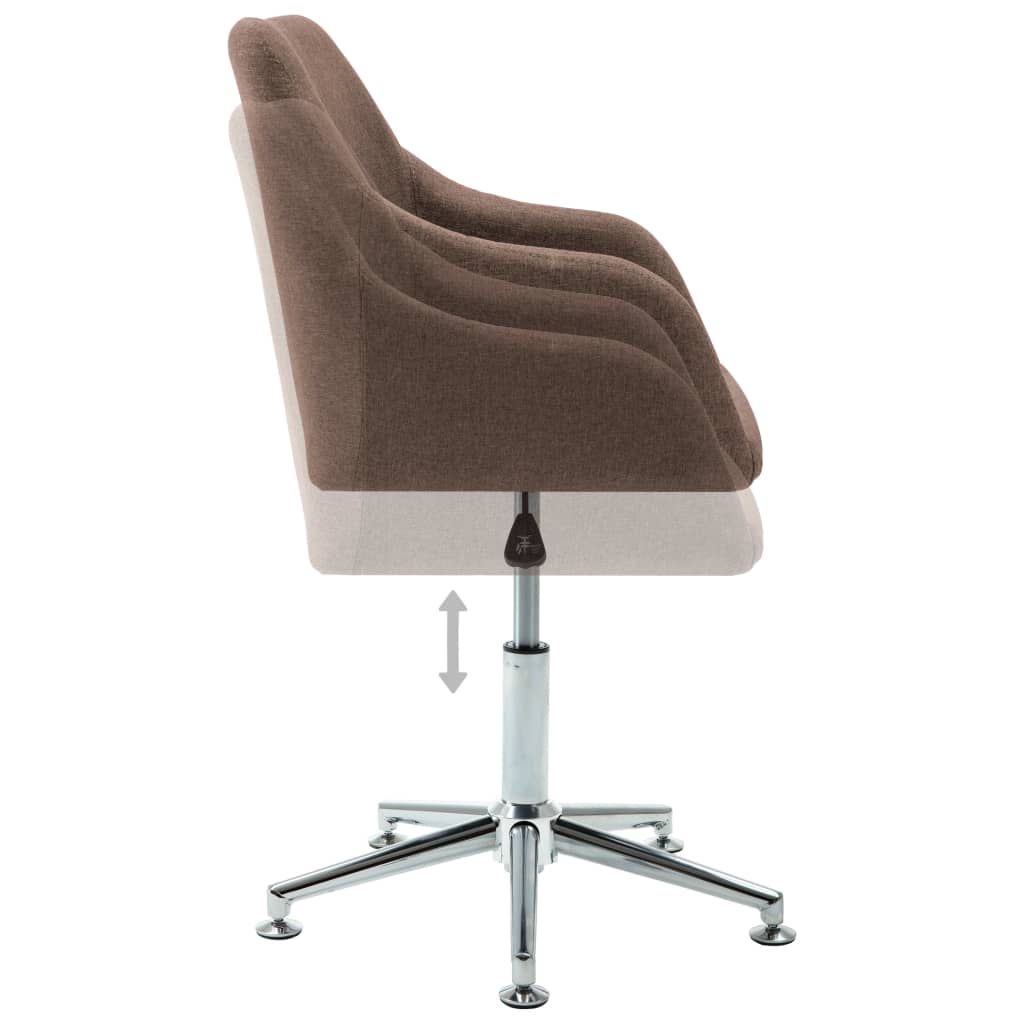 Esszimmerstühle Drehbar 6 Stk. Braun Stoff
