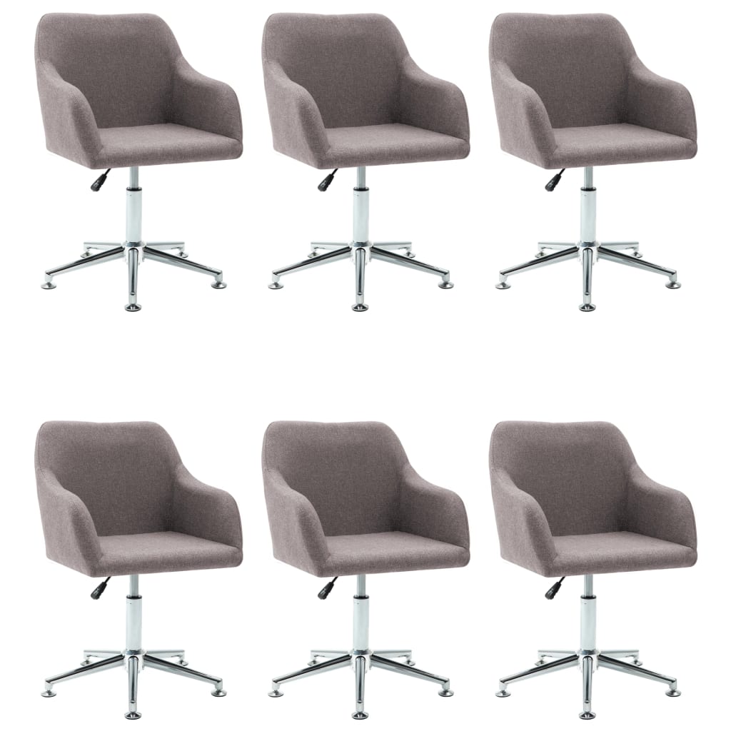 Esszimmerstühle Drehbar 6 Stk. Taupe Stoff