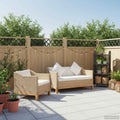 2-tlg. Sofagarnitur mit Kissen Natur Rattan