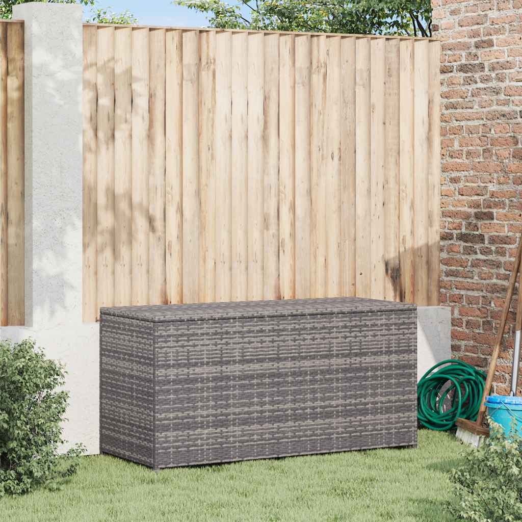 Garten-Auflagenbox Grau 120x50x60 cm Poly Rattan