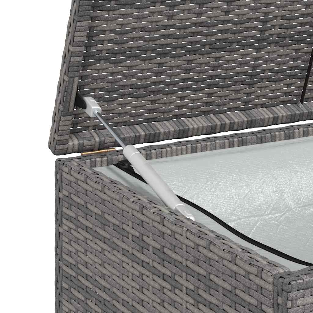 Garten-Auflagenbox Grau 120x50x60 cm Poly Rattan