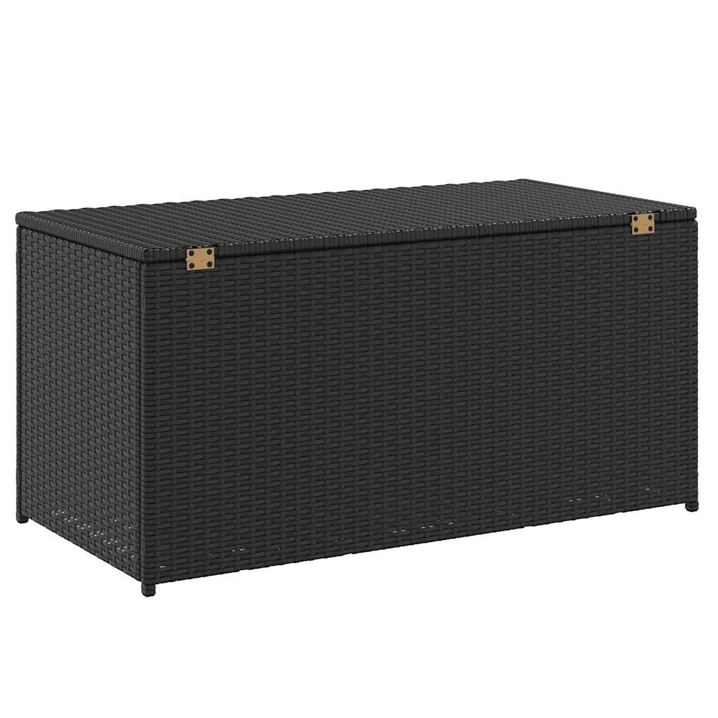 Gartenbox Poly Rattan 100x50x50 cm Schwarz