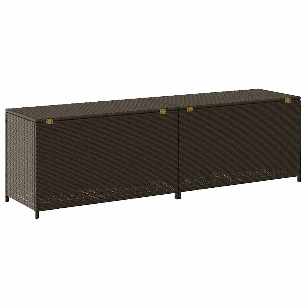 Gartenbox Poly Rattan 200x50x60 cm Braun