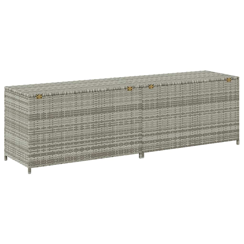 Gartenbox Poly Rattan 200x50x60 cm Grau