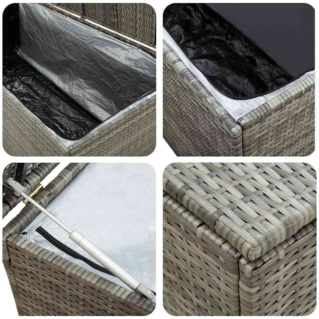 Gartenbox Poly Rattan 200x50x60 cm Grau