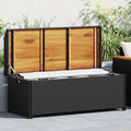 Sitzbank mit Stauraum 120 cm Poly Rattan Schwarz