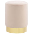 Hocker Aprikose und Golden Samt 28 x 36 cm