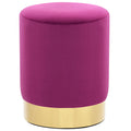 Hocker Lila und Golden Samt 28 x 36 cm