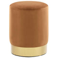 Hocker Braun und Golden Samt 28 x 36 cm