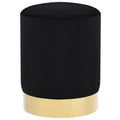 Hocker Schwarz und Golden Samt 28 x 36 cm