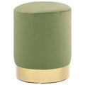 Hocker Senfgrün und Golden Samt 28 x 36 cm