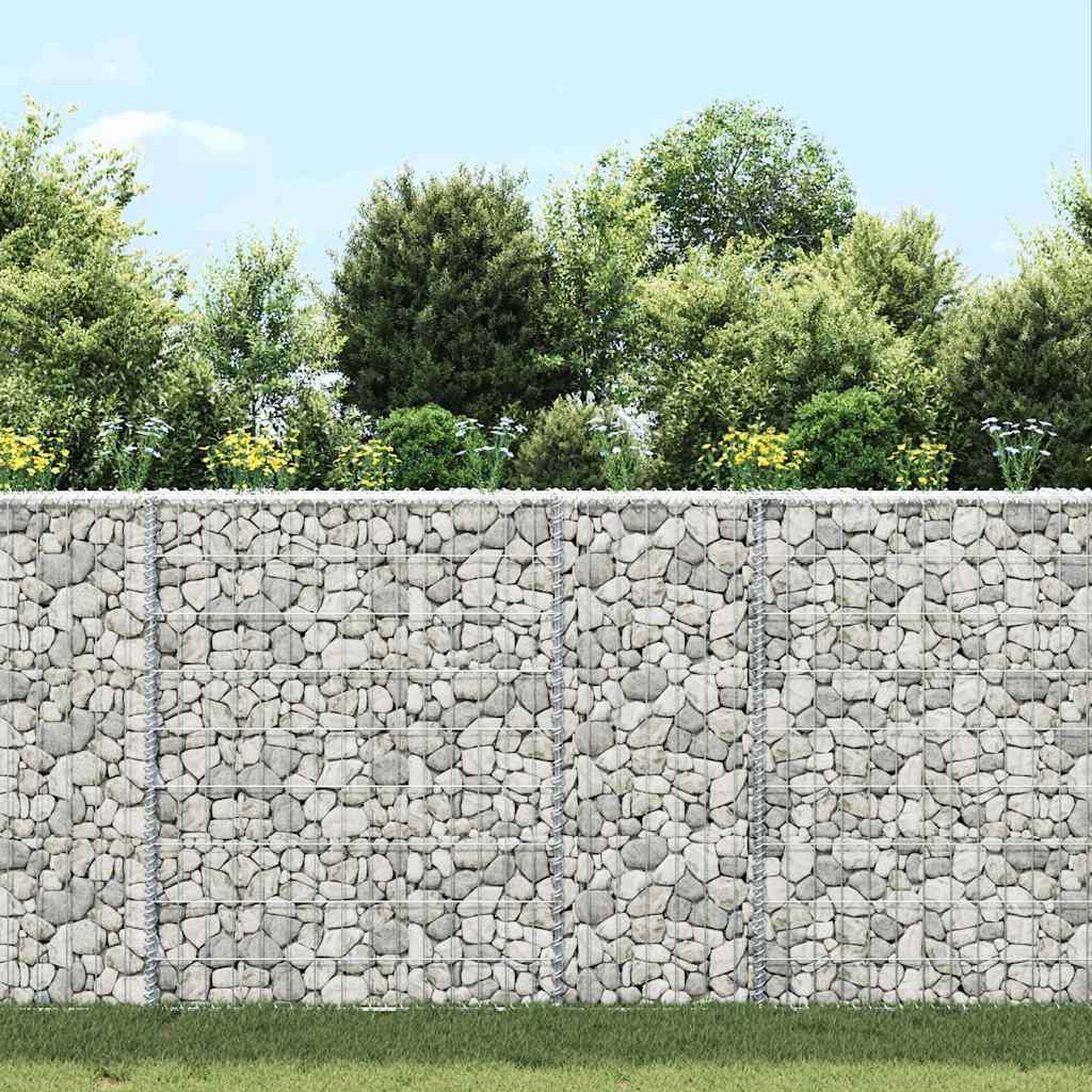 Gabionen-Hochbeet Trapezform Verzinkter Stahl 80x20x100 cm