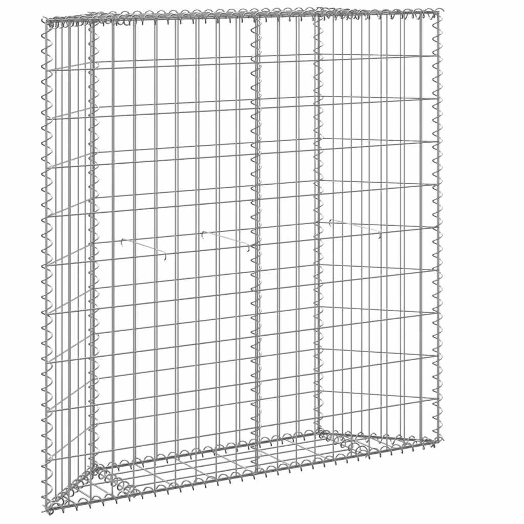Gabionen-Hochbeet Trapezform Verzinkter Stahl 100x20x100 cm