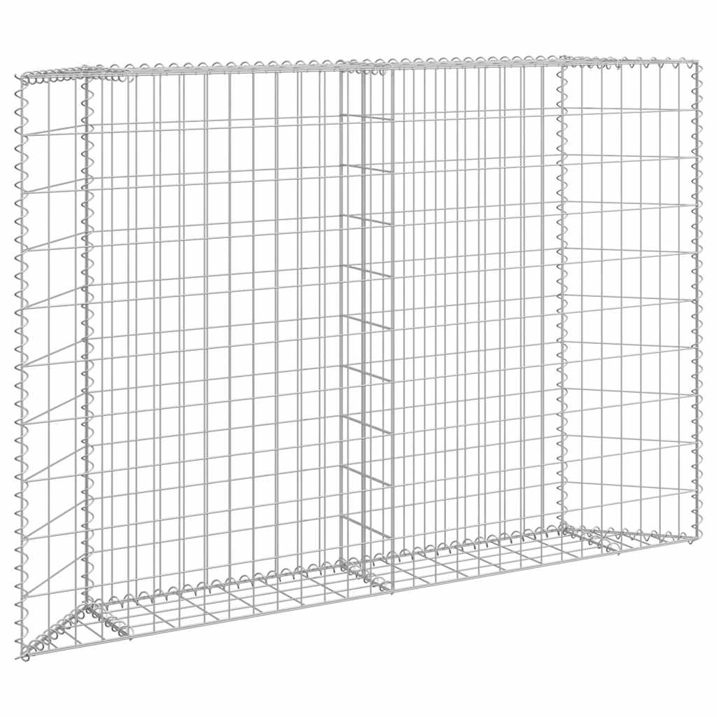 Gabionen-Hochbeet Trapezform Verzinkter Stahl 150x20x100 cm