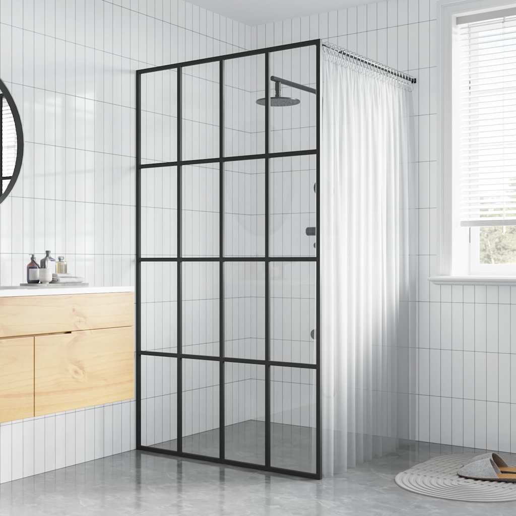 Duschwand für Walk-in Dusche Klares Sicherheitsglas 100x195 cm
