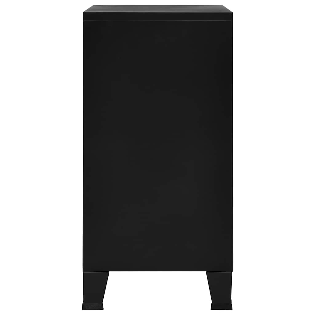 Lagerschrank Industrial Schwarz 75x40x80 cm Stahl