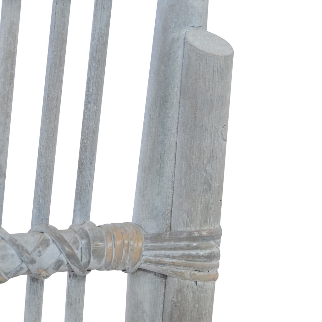 Esszimmerstühle mit Kissen 4 Stk. Grau Natur Rattan