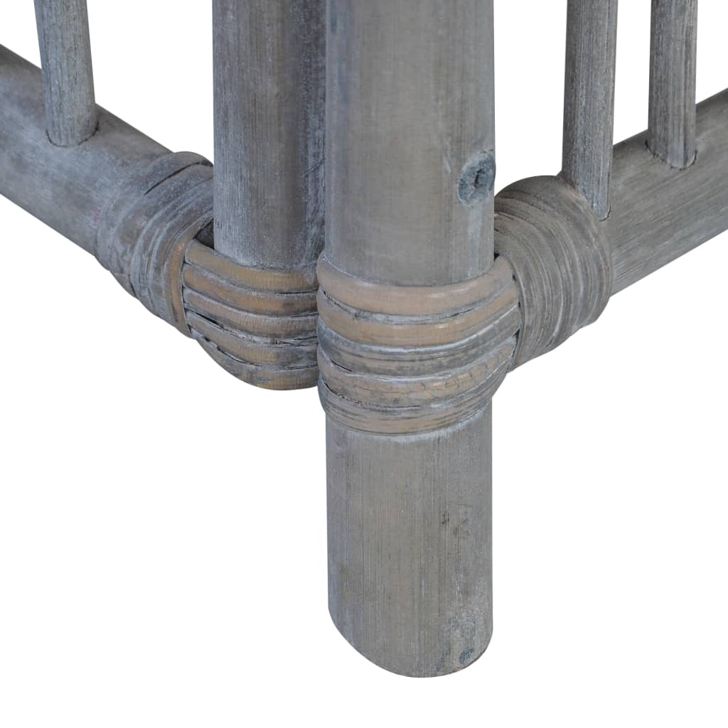 Esszimmerstühle mit Kissen 4 Stk. Grau Natur Rattan
