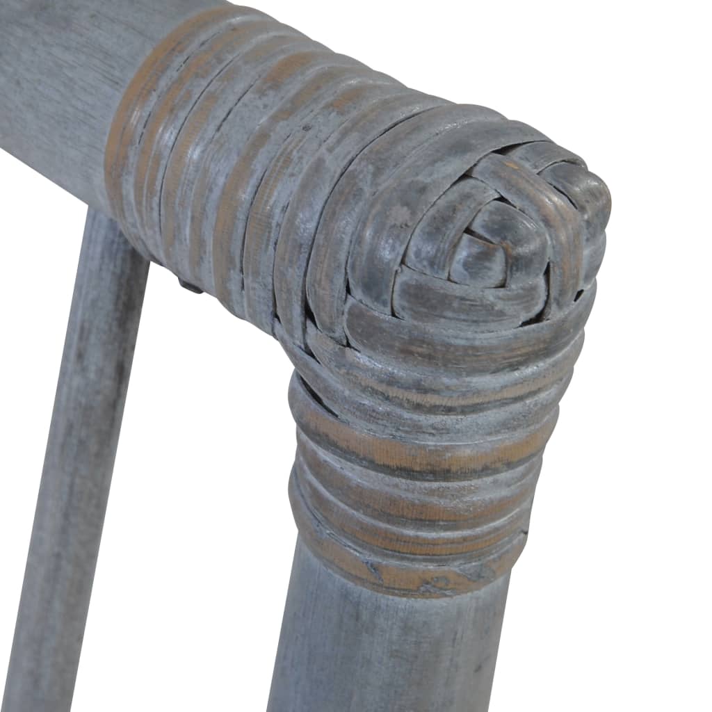 Esszimmerstühle mit Kissen 4 Stk. Grau Natur Rattan