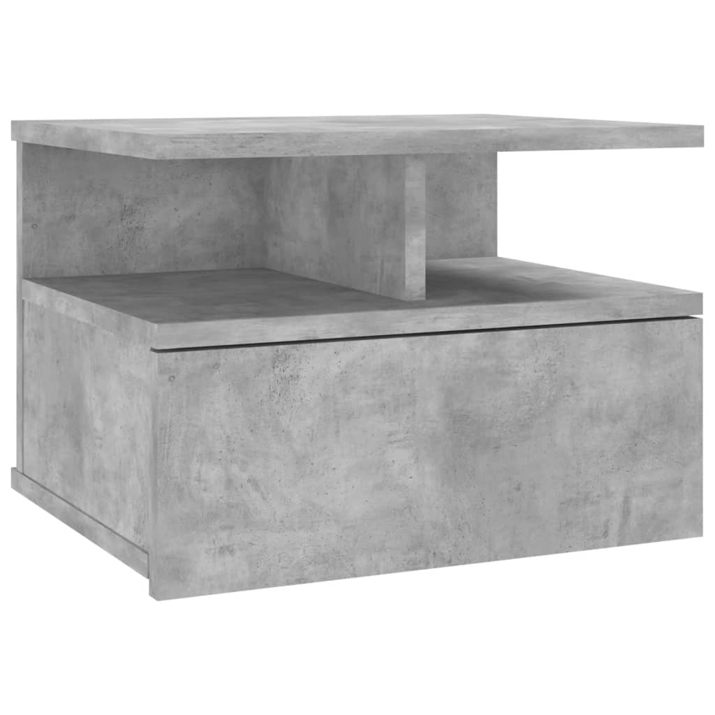 Hängende Nachttische 2 Stk. Betongrau 40x31x27cm Holzwerkstoff