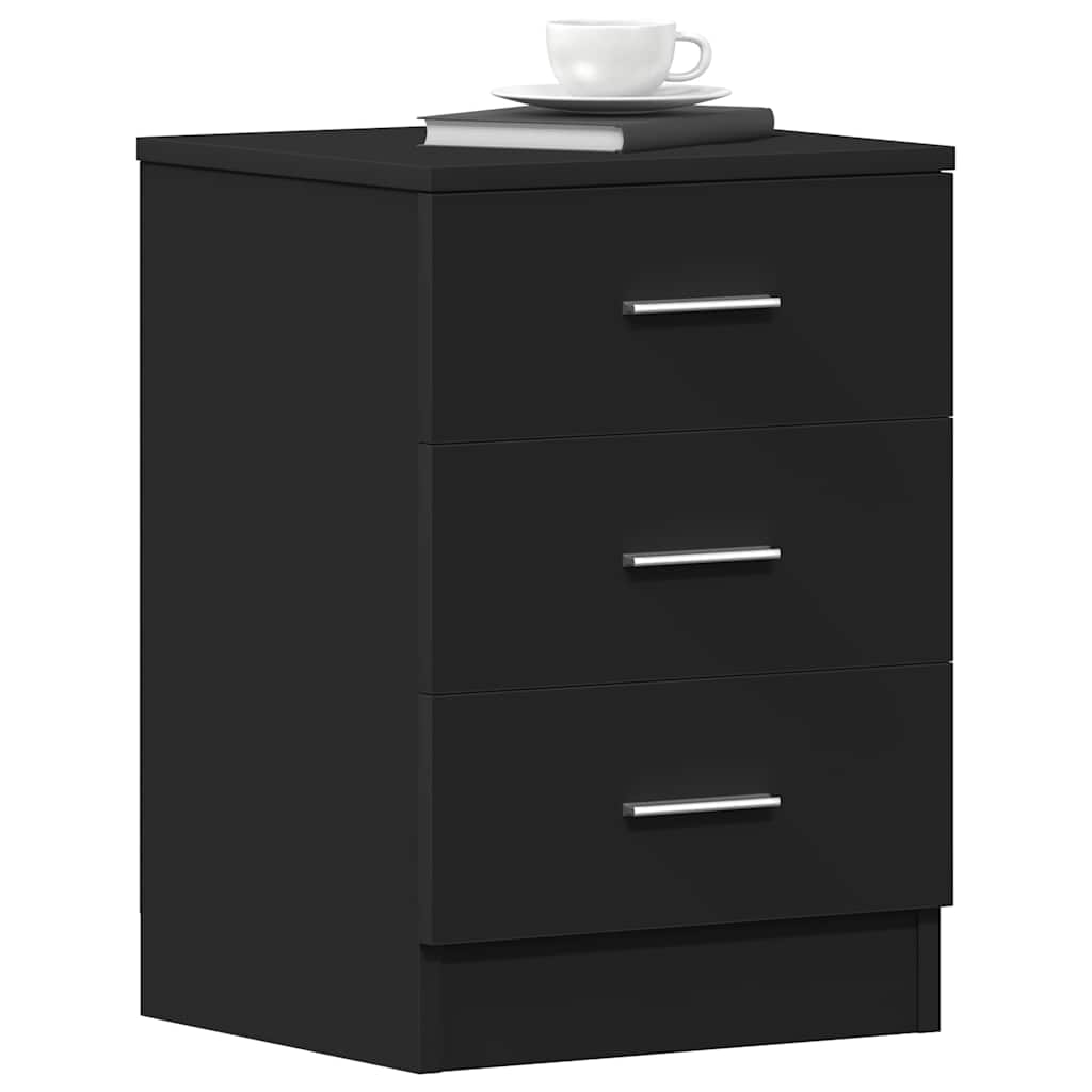 Nachttische 2 Stk. Schwarz 38x35x56 cm Holzwerkstoff