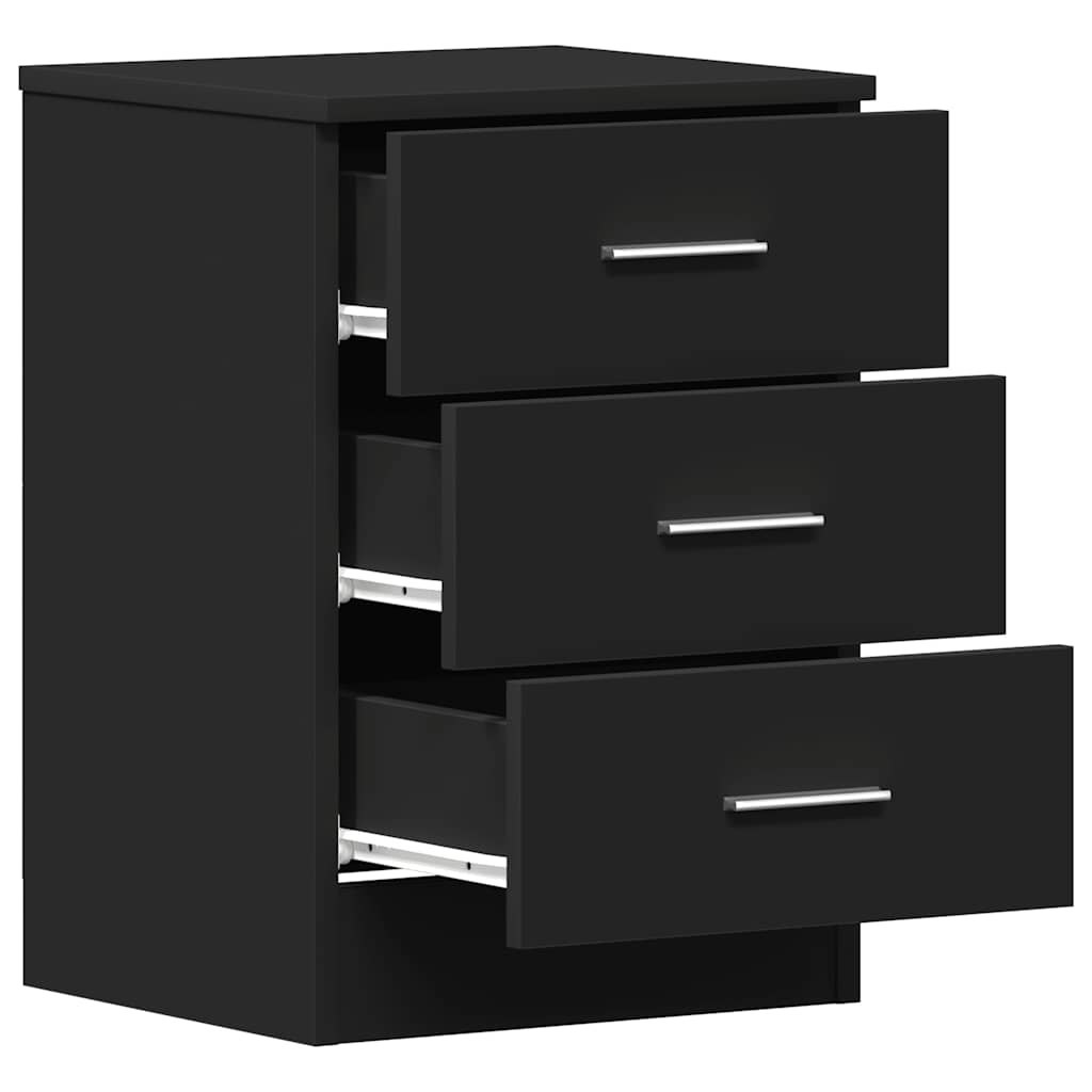 Nachttische 2 Stk. Schwarz 38x35x56 cm Holzwerkstoff