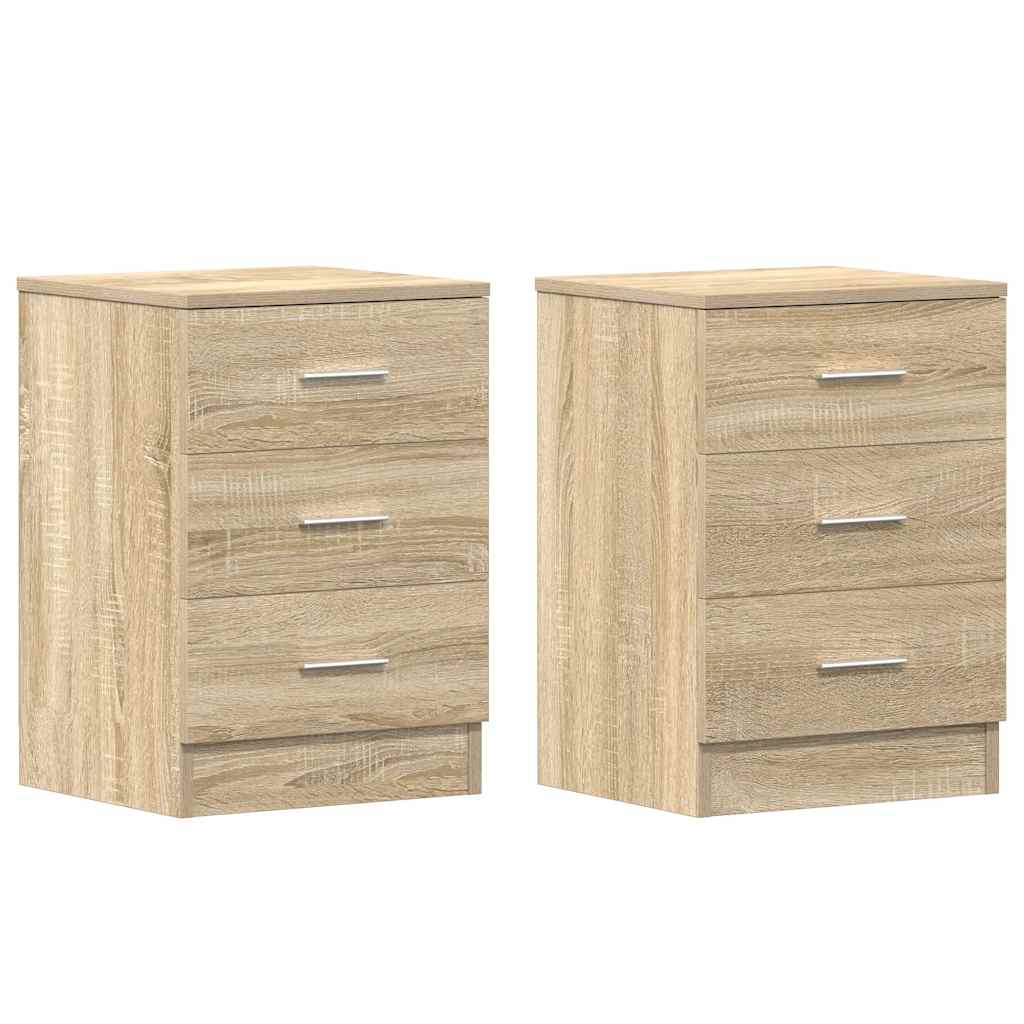 Nachttische 2 Stk. Sonoma-Eiche 38x35x56 cm Holzwerkstoff