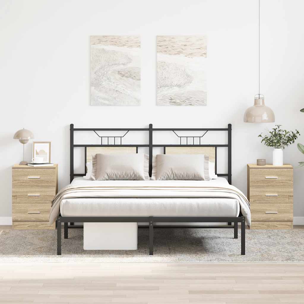 Nachttische 2 Stk. Sonoma-Eiche 38x35x56 cm Holzwerkstoff