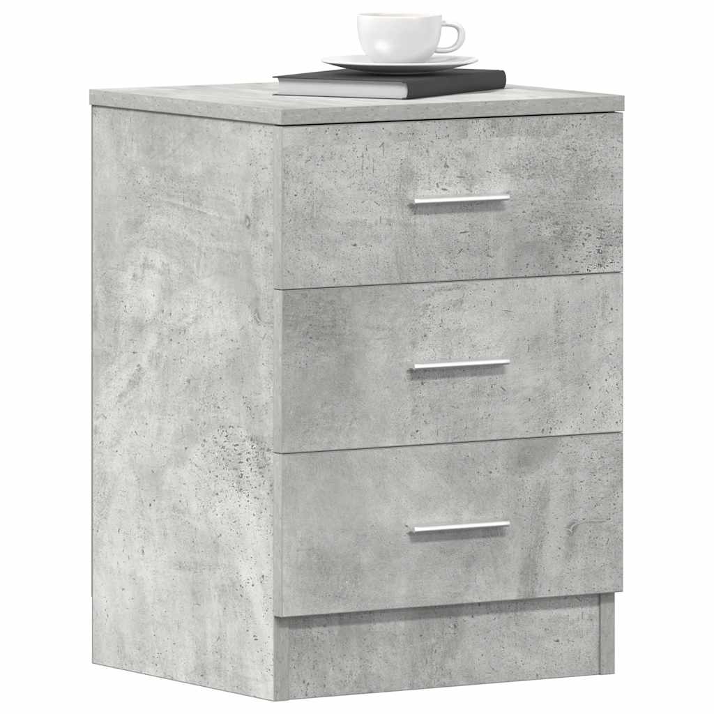 Nachttische 2 Stk. Betongrau 38x35x56 cm Holzwerkstoff