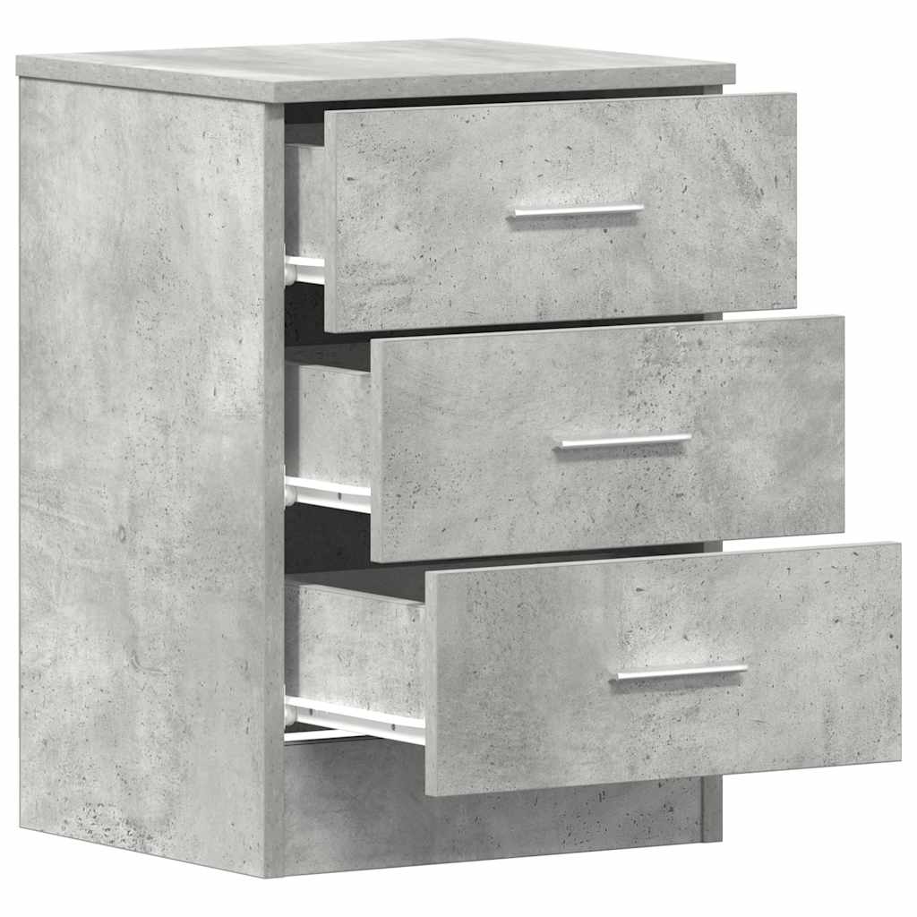 Nachttische 2 Stk. Betongrau 38x35x56 cm Holzwerkstoff