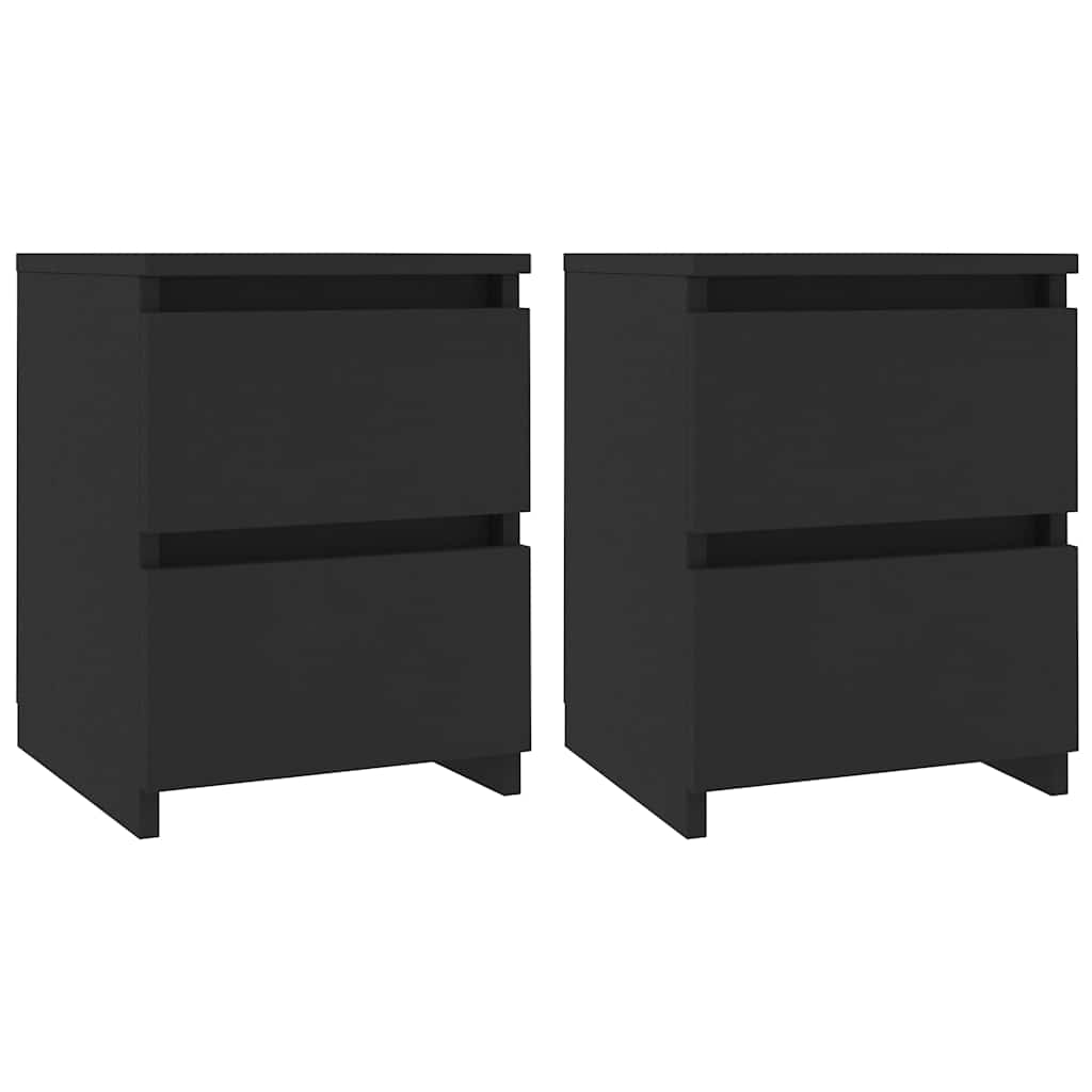 Nachttische 2 Stk. Schwarz 30×30×40 cm Holzwerkstoff