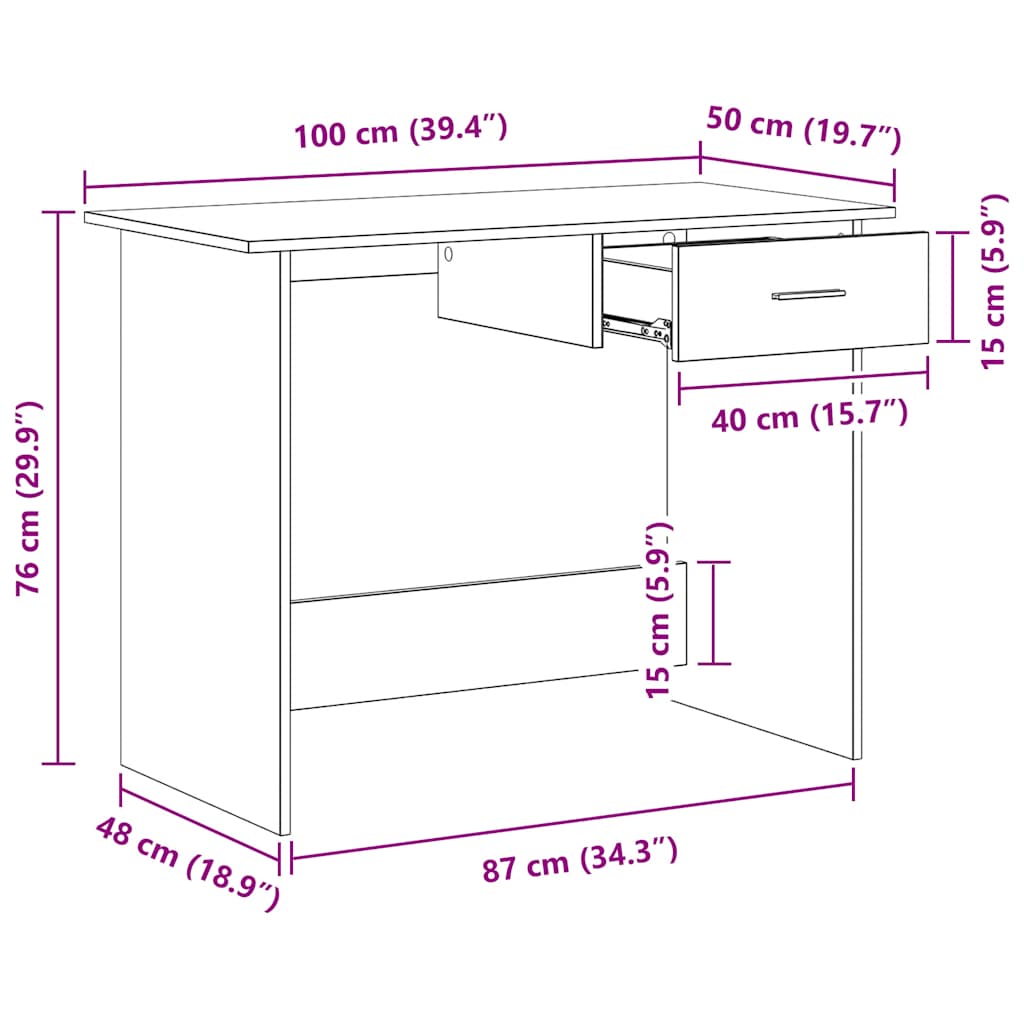 Schreibtisch Hochglanz-Weiß 100×50×76 cm Holzwerkstoff