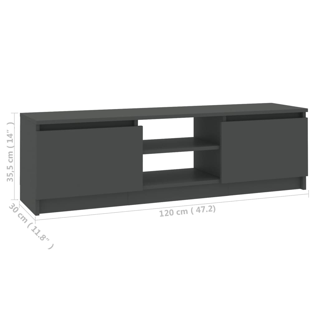 TV-Schrank Grau 120×30×35,5 cm Holzwerkstoff