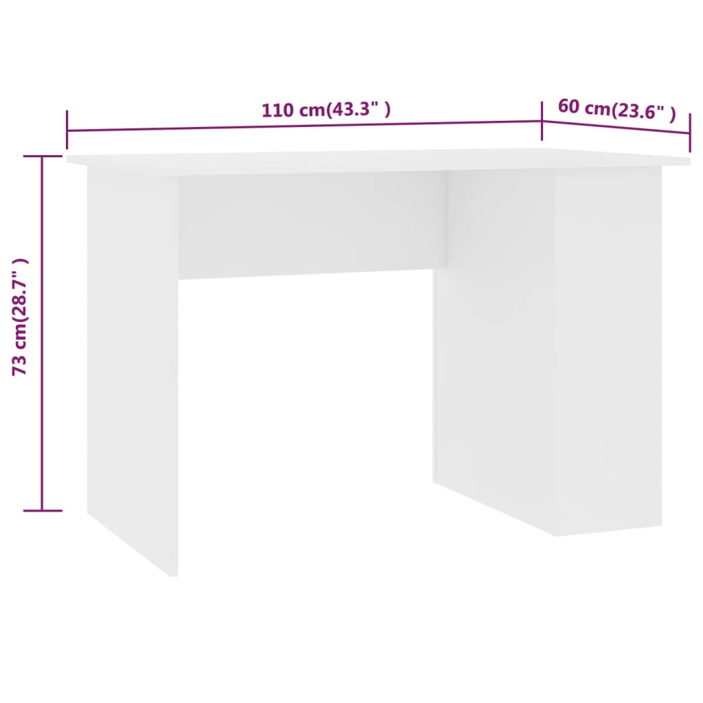 Schreibtisch Weiß 110x60x73 cm Holzwerkstoff