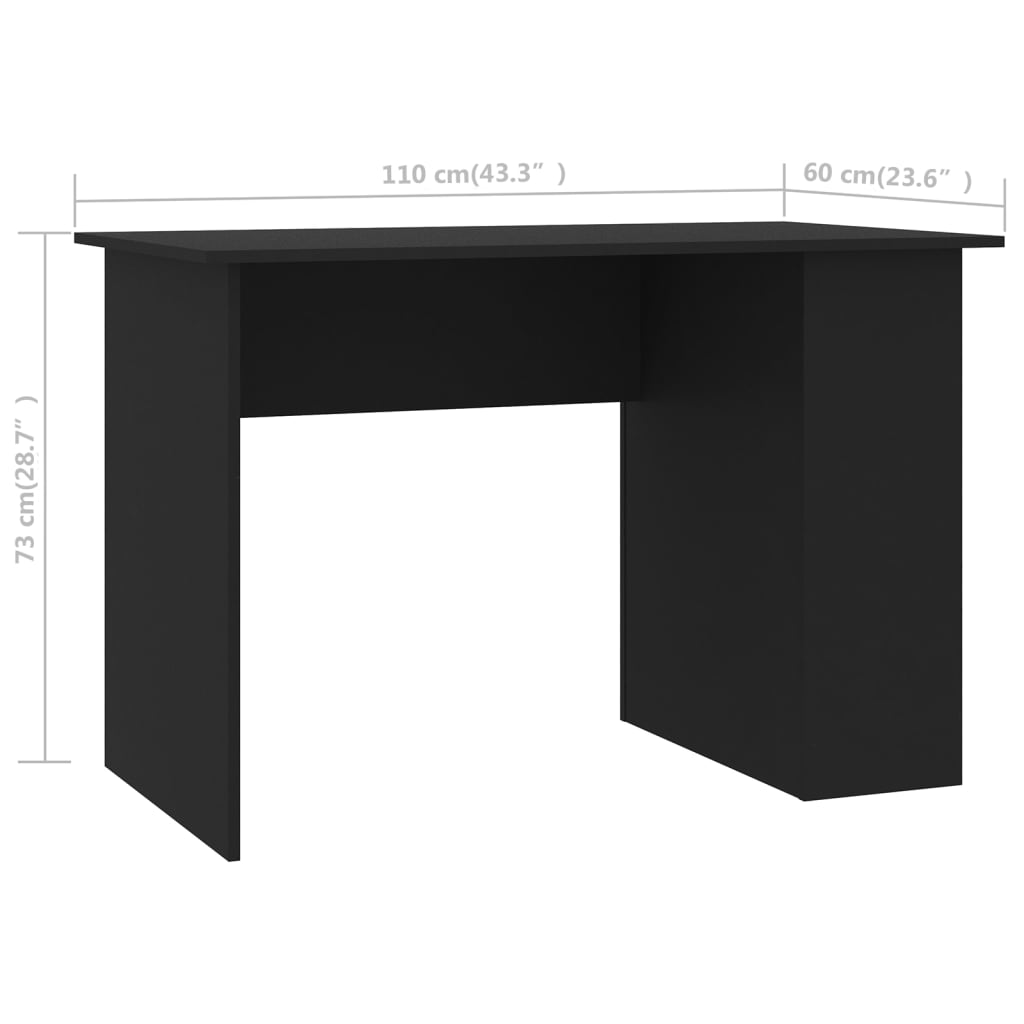 Schreibtisch Schwarz 110x60x73 cm Holzwerkstoff