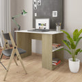 Schreibtisch Weiß und Sonoma-Eiche 110x60x73 cm Holzwerkstoff