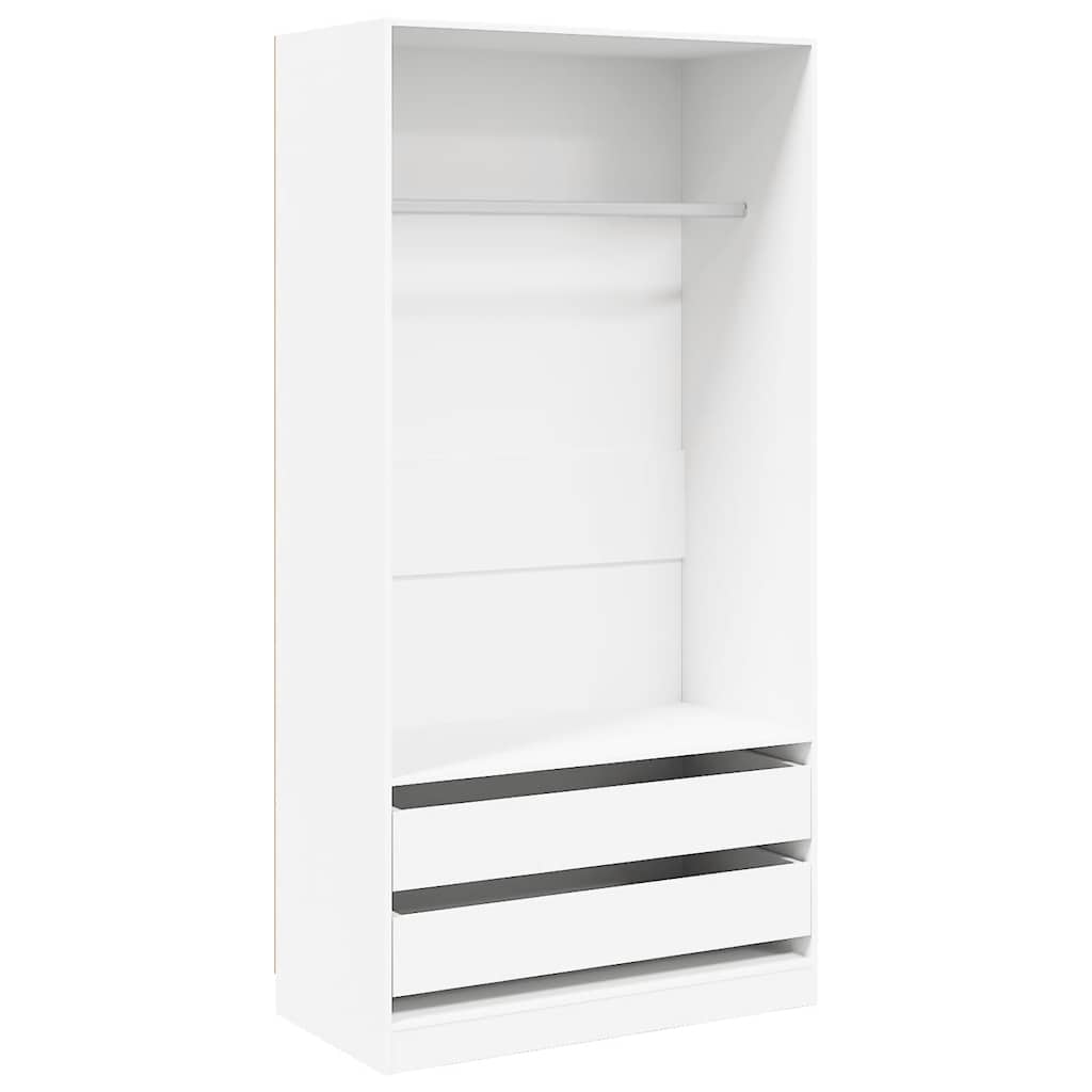 Kleiderschrank Weiß 100x50x200 cm Holzwerkstoff