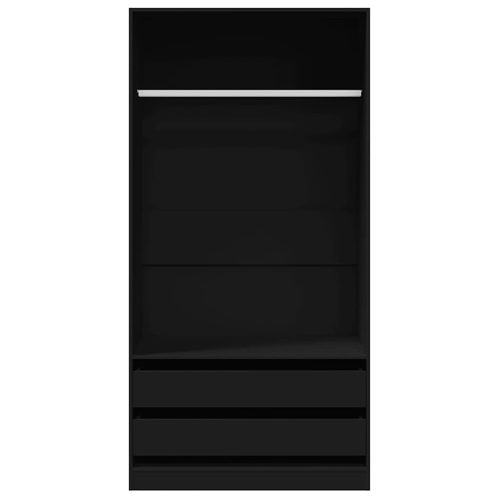 Kleiderschrank Schwarz 100x50x200 cm Holzwerkstoff