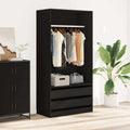 Kleiderschrank Schwarz 100x50x200 cm Holzwerkstoff
