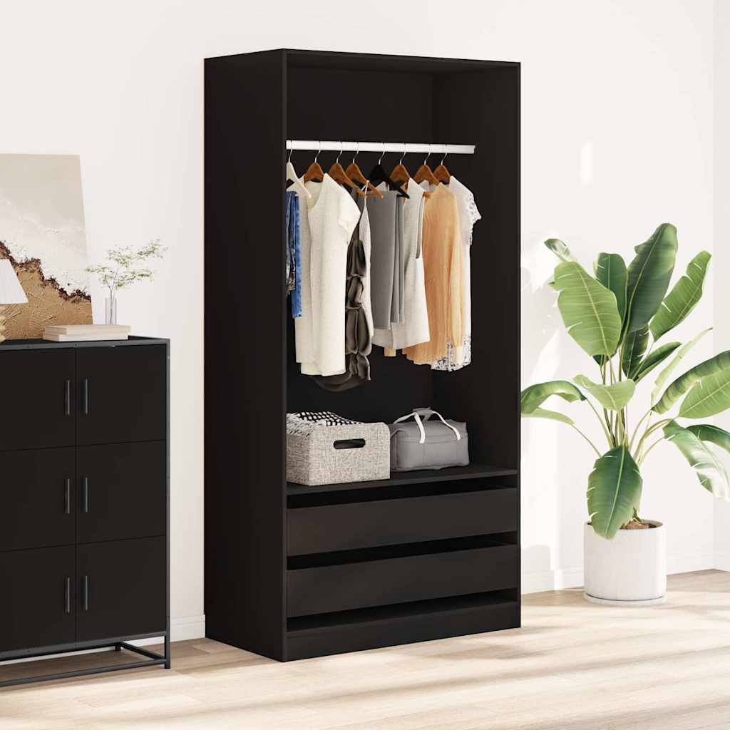 Kleiderschrank Schwarz 100x50x200 cm Holzwerkstoff