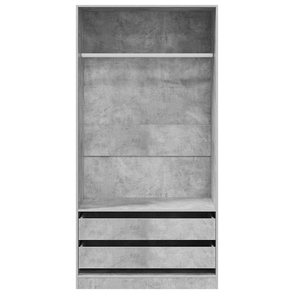 Kleiderschrank Betongrau 100x50x200 cm Holzwerkstoff
