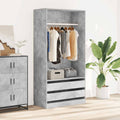 Kleiderschrank Betongrau 100x50x200 cm Holzwerkstoff