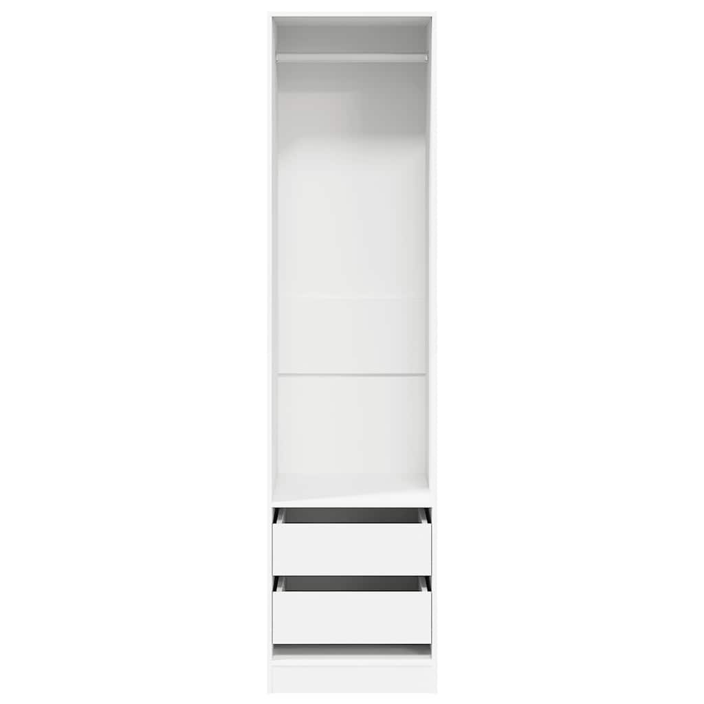 Kleiderschrank mit Schubladen Weiß 50x50x200 cm Holzwerkstoff