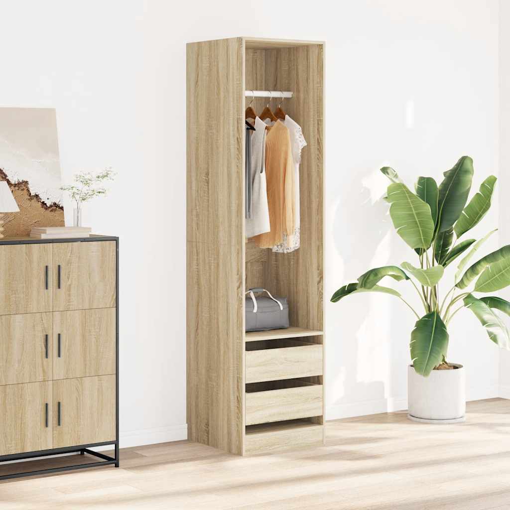 Kleiderschrank mit Schubladen Sonoma-Eiche 50x50x200 cm