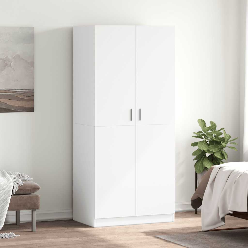 Kleiderschrank Weiß 80x52x180 cm Holzwerkstoff