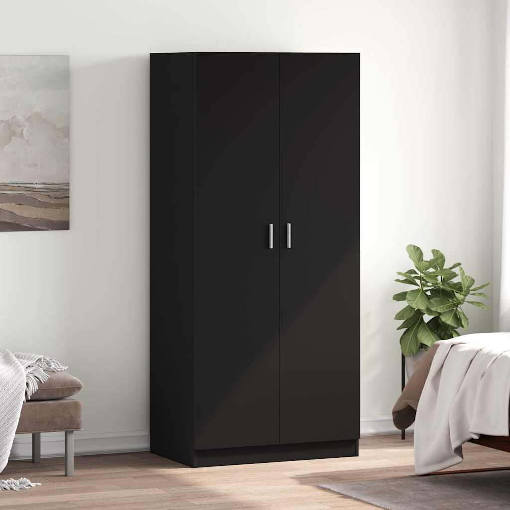 Kleiderschrank Schwarz 80x52x180 cm Holzwerkstoff