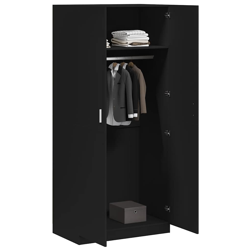 Kleiderschrank Schwarz 90x52x200 cm Holzwerkstoff