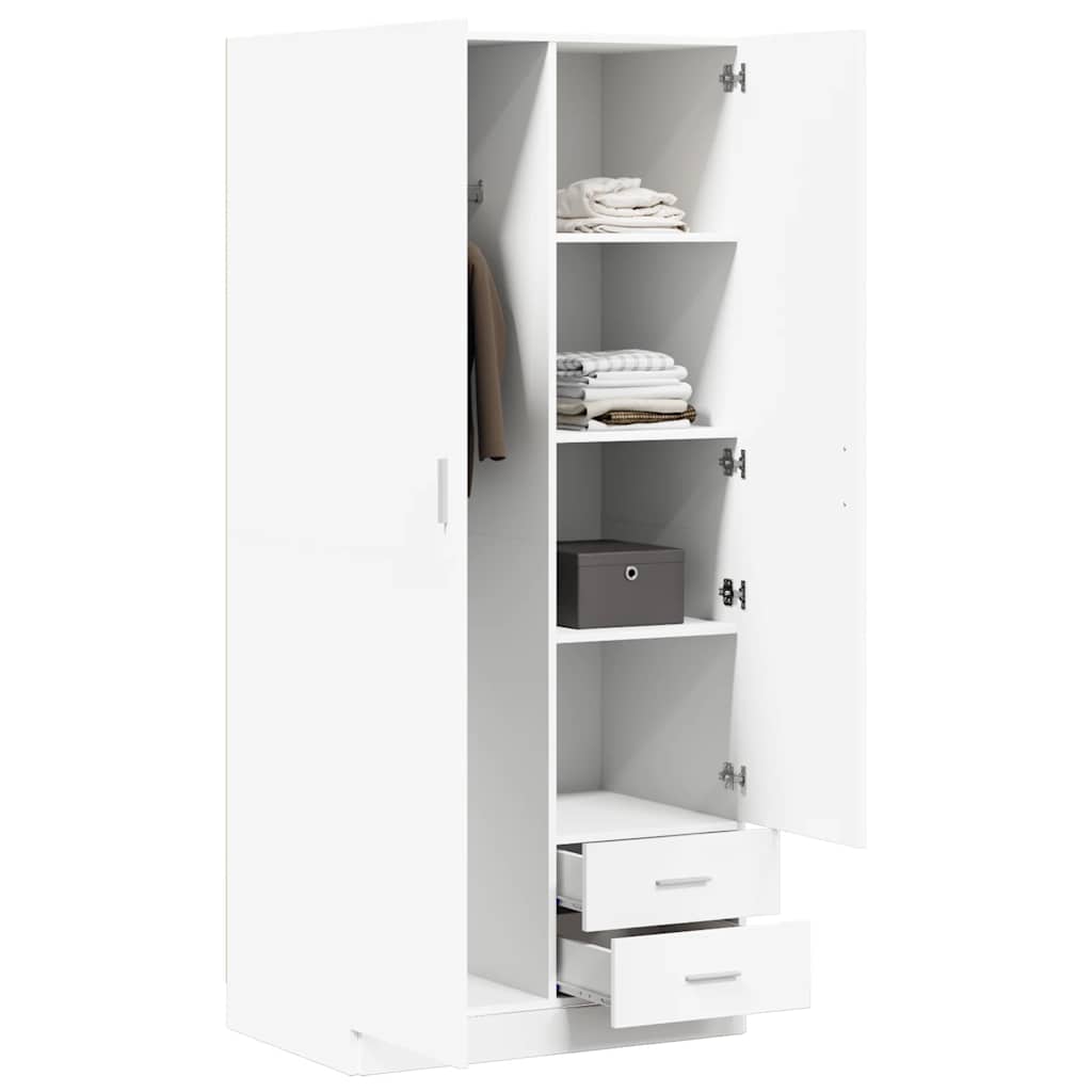 Kleiderschrank Weiß 80x52x180 cm Holzwerkstoff