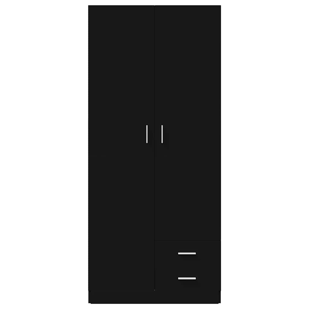 Kleiderschrank Schwarz 80x52x180 cm Holzwerkstoff