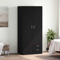 Kleiderschrank Schwarz 80x52x180 cm Holzwerkstoff